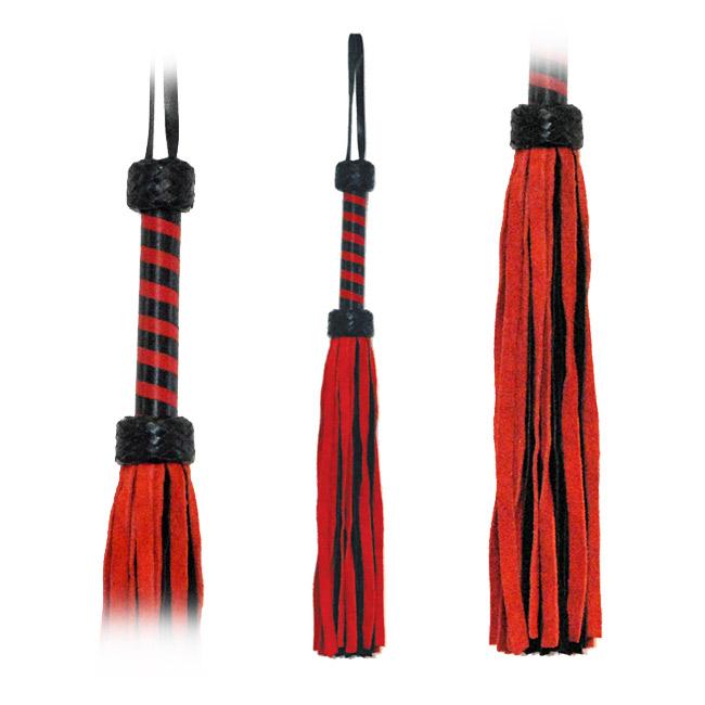 Fetissimo Flogger Red-Black Suede Tails 18IN