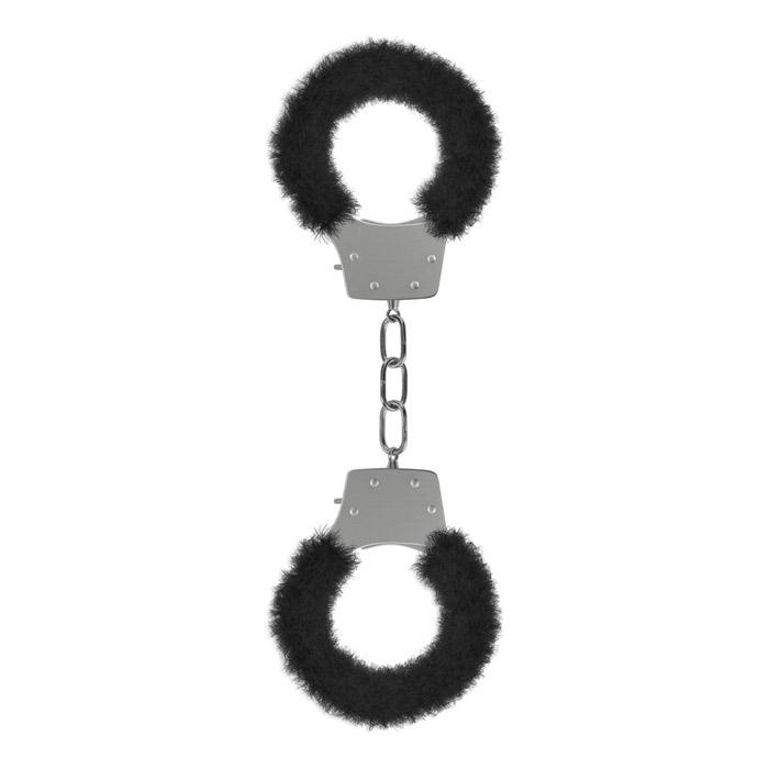 Shots Toys Pleasure Furry Handcuffs Black