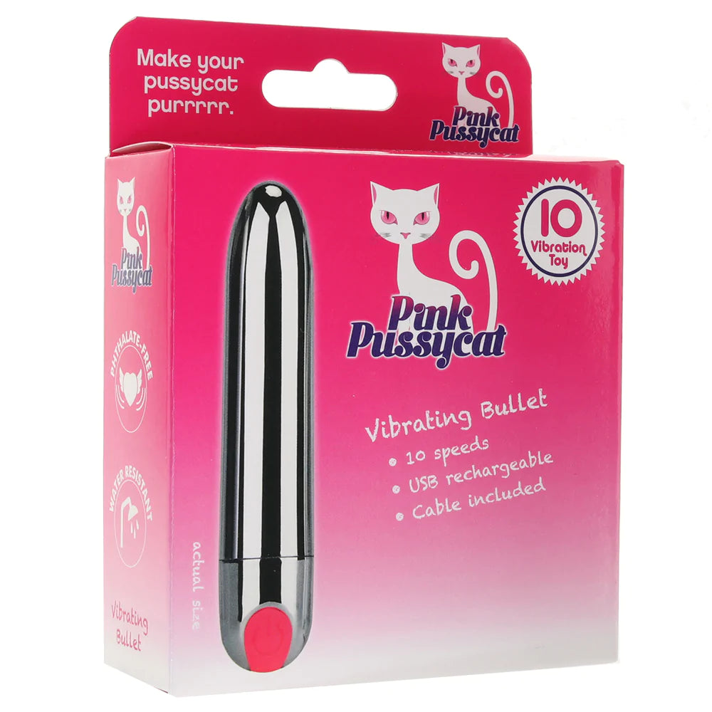 Pink Pussycat Rechargeable Silver Bullet Vibe