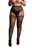 Le Désir Black Crotchless Cut-Out Pantyhose