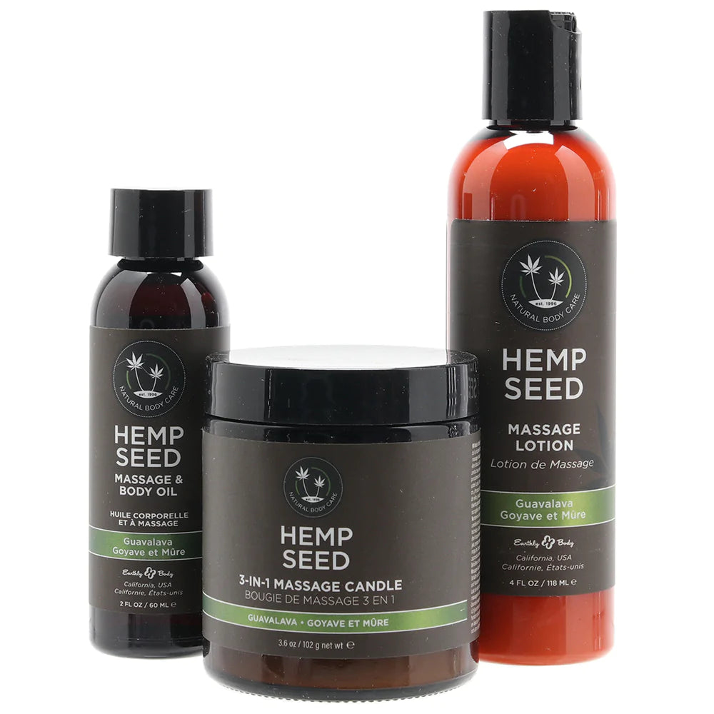 Hemp Seed Massage In a Box Kit in Guavalava