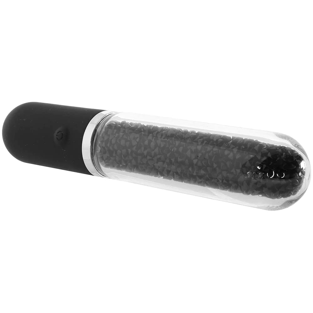 Stardust Charm Rechargeable Glass Vibe in Black